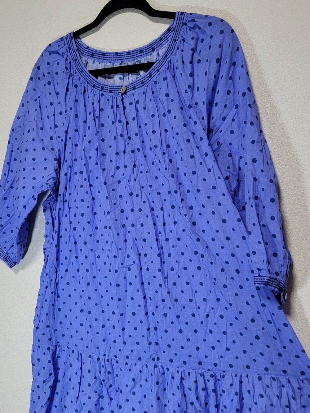 Gudrun Sjoden Lily Cotton Polka Dot Pint Pull Over Lagenlook Midi Dress - Picture 4 of 9